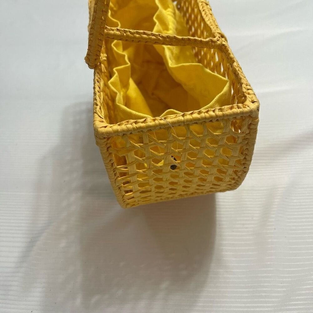 House Of Harlow 1960 Raffia Woven Yellow Basket Purse Handbag New - Picture 3 of 13